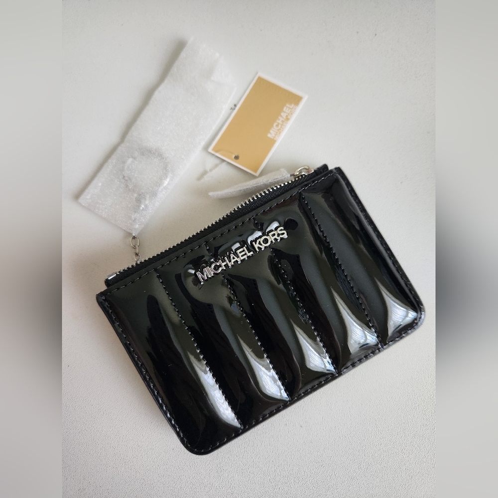 Michael Kors Coin Pouch with ID Key Holder Wallet Black